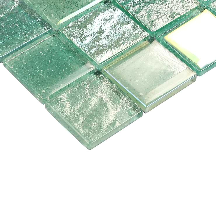 Fairy Green 2x2 Polished Glass Mosiac Tile