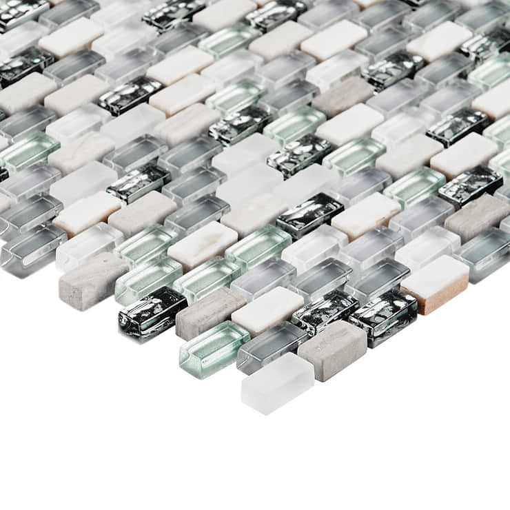 Paragon Moon Jewel Multicolor Mini Brick Marble & Glass Mosaic Tile