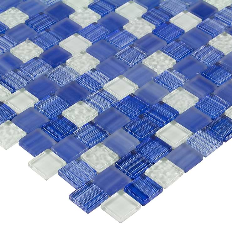 Watercolors Polaris Blue 1x1 Glass Mosaic