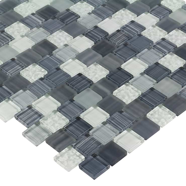 Watercolors Twilight Gray 1x1 Glass Mosaic