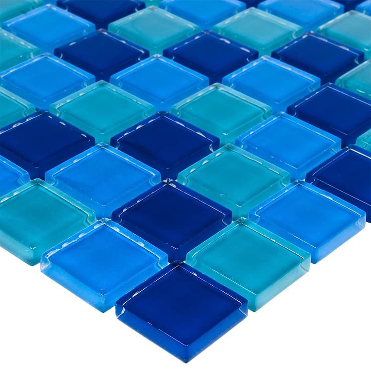 Watercolors Champlain Blue 1x1 Glass Mosaic