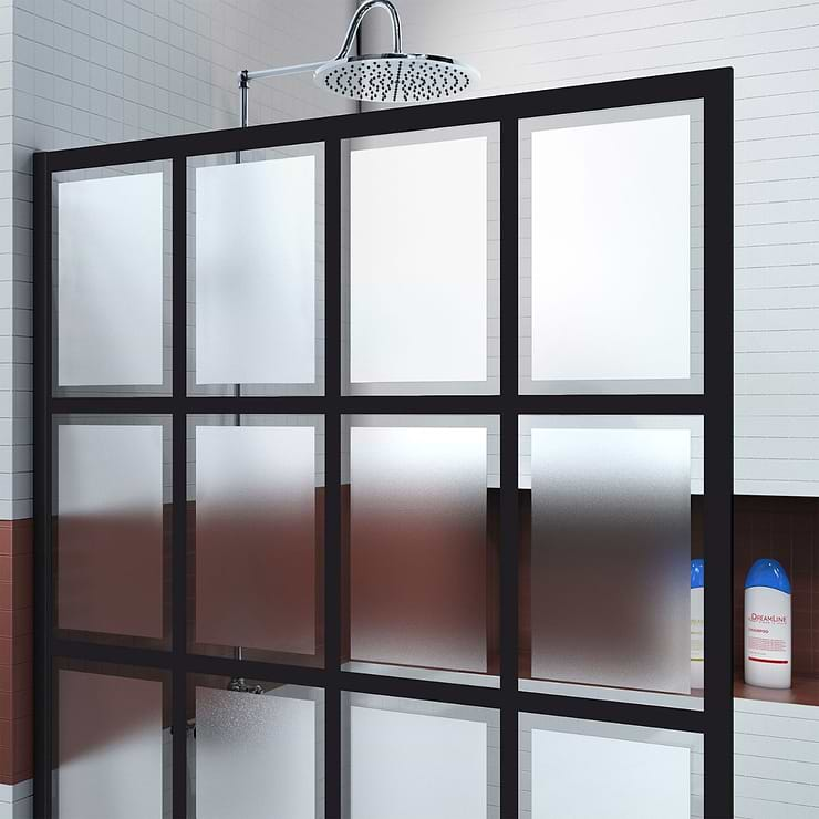 DreamLine Linea 34x72" Reversible Screen with Rhone Glass in Satin Black