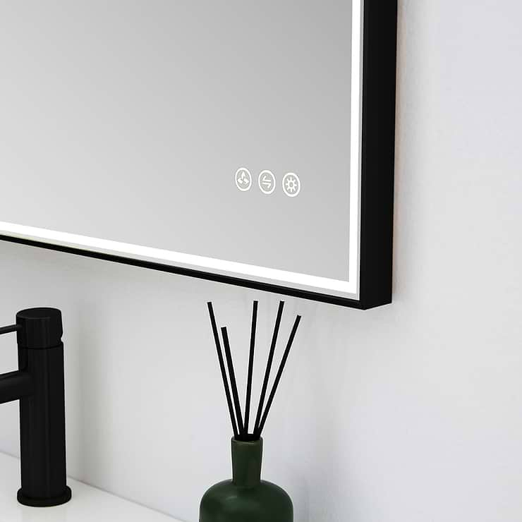 Mage Matte Black 48x36" Framed Rectangle LED Mirror