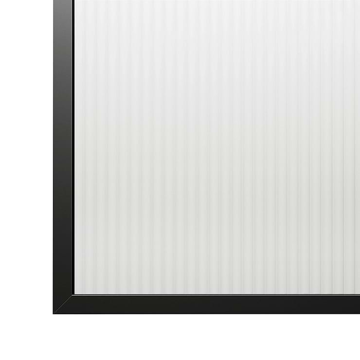 Burke 34x78" Reversible Framed Shower Screen with Fluted Glass in Matte Black