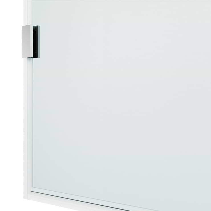 Burke 34x78" Reversible Frameless Shower Screen with Clear Glass in Chrome