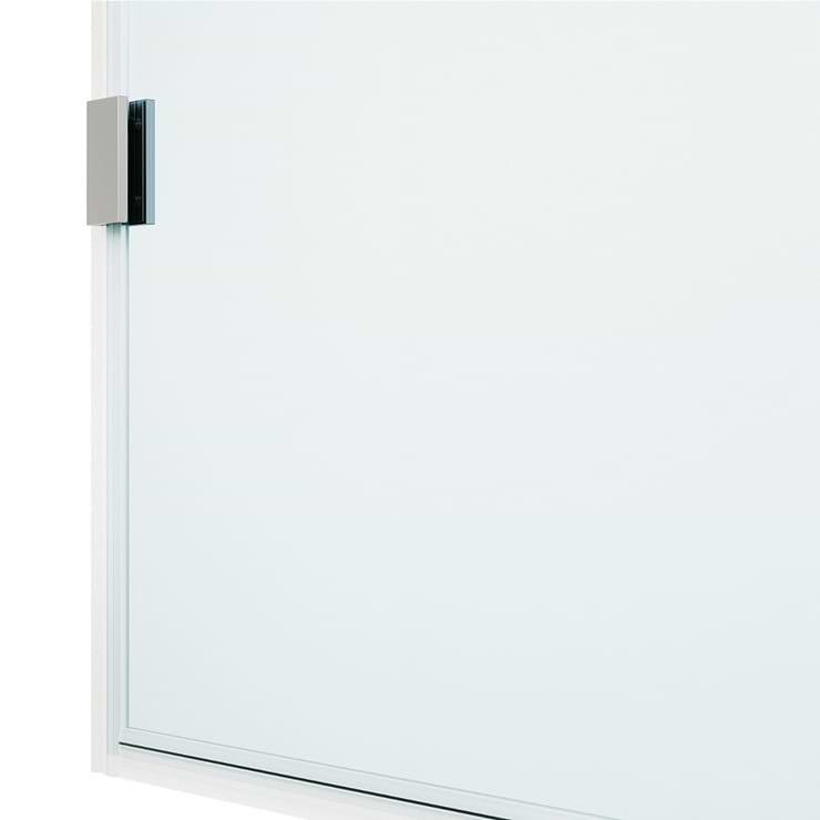 Burke 34x78" Reversible Frameless Shower Screen with Clear Glass in Stainless Steel