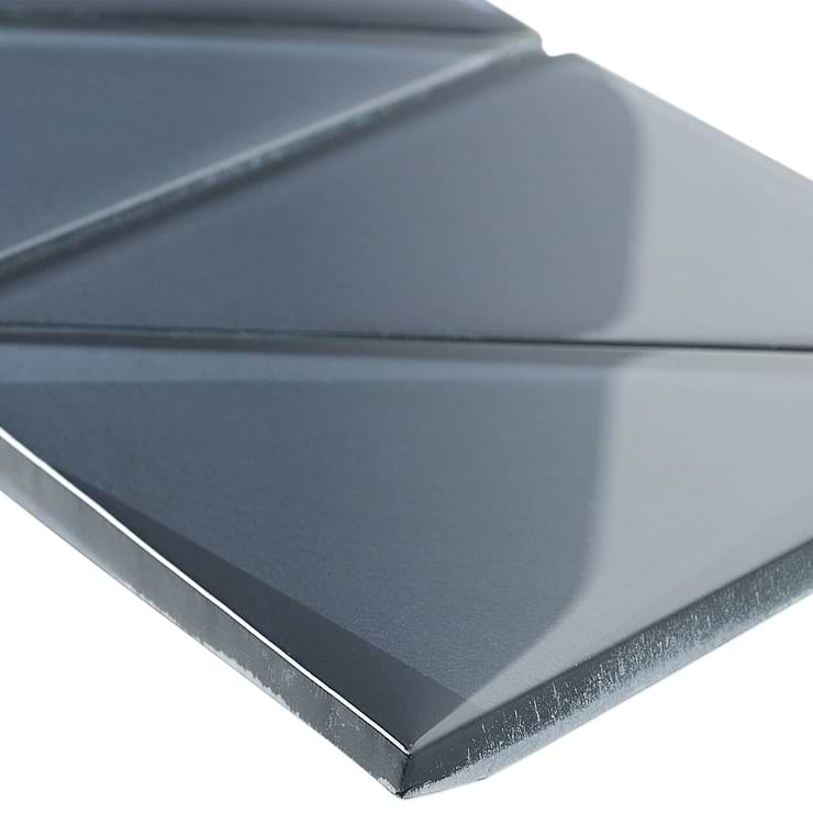 Remington Midnight Beveled Triangles Glass Mosaic Tile