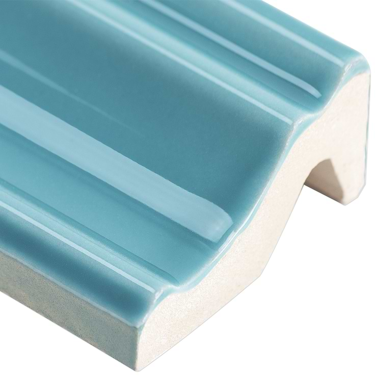 Seaport Aquamarine 2x10 Polished Ceramic Chair Rail Liner