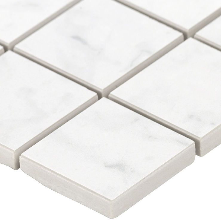 Marble Tech Bianco Gioia 2x2 Matte Marble Look Porcelain Mosaic Tile 