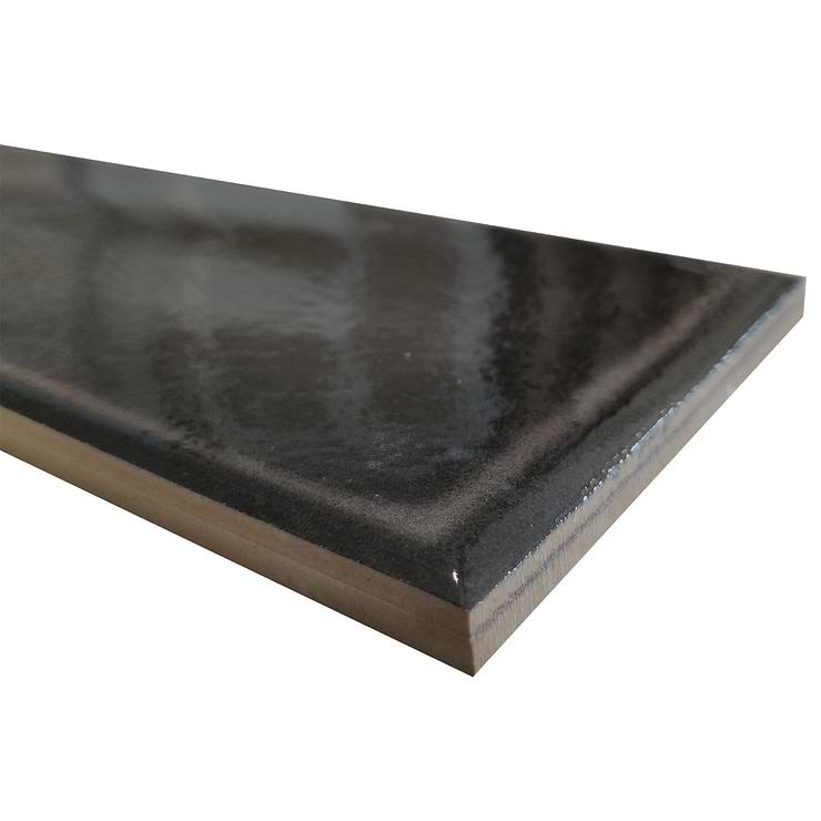 Stacy Garcia ArtBlock Nero Black 4x16 Glossy Porcelain Tile