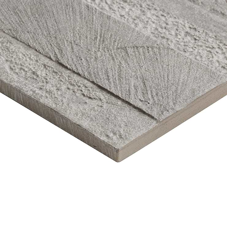 Lodge Stone 3D Gray 6x24 Textured Porcelain Wall Tile