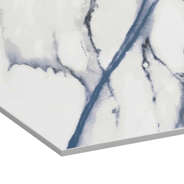 Calacatta Azur 10" Hexagon Matte Porcelain Tile