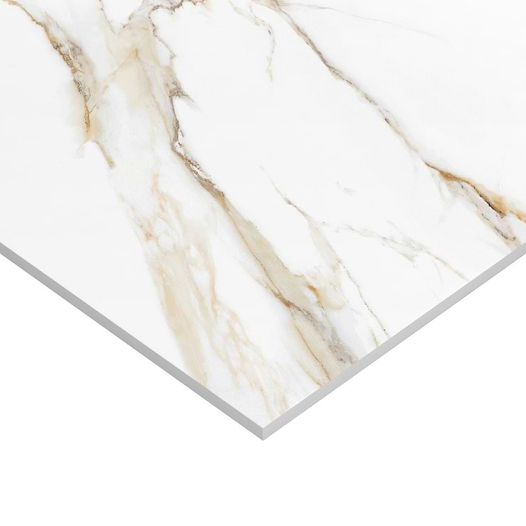 Minera Aurora Gold 24x48 Marble Look Polished Porcelain Tile