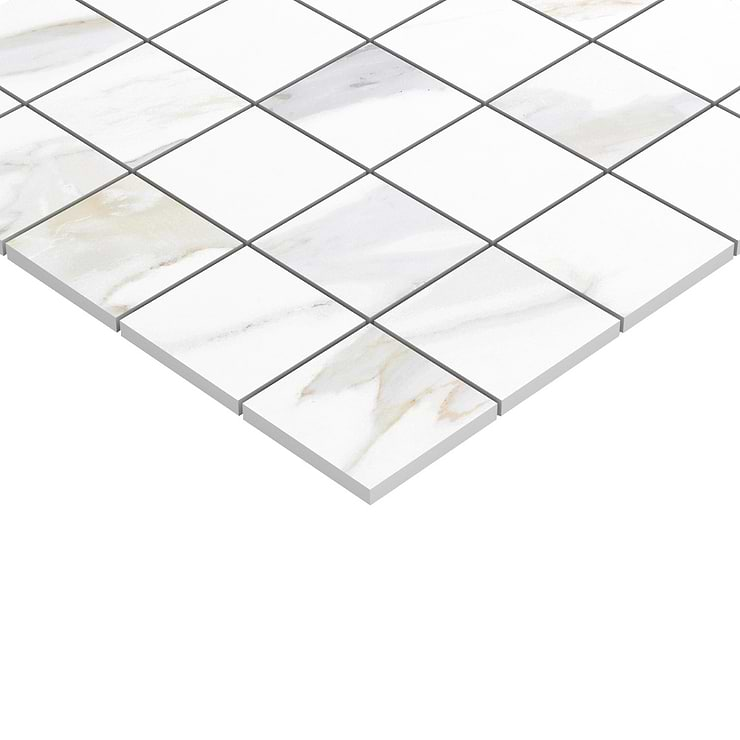 Minera Aurora Gold 2x2 Marble Look Matte Mosaic Tile