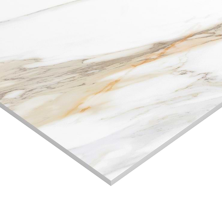 Minera Aurora Gold 48x48 Marble Look Polished Porcelain Tile