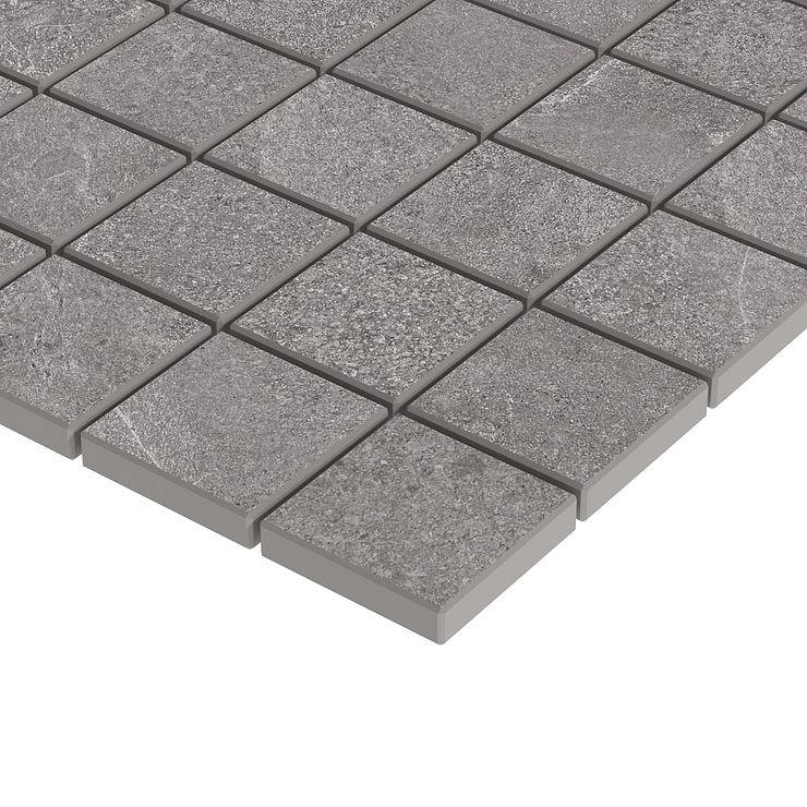 Era Slate Gray 2x2 Limestone Look Matte Porcelain Mosaic Tile