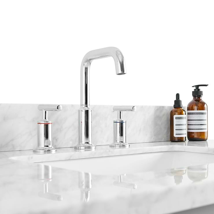 Sheraton 36" Gray Vanity with Carrara Marble Top and Ceramic Basin