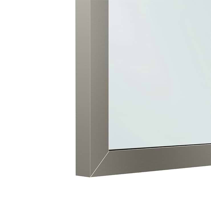 Finestra 34x74" Reversible Fixed Shower Door with Clear Glass in Stainless Steel