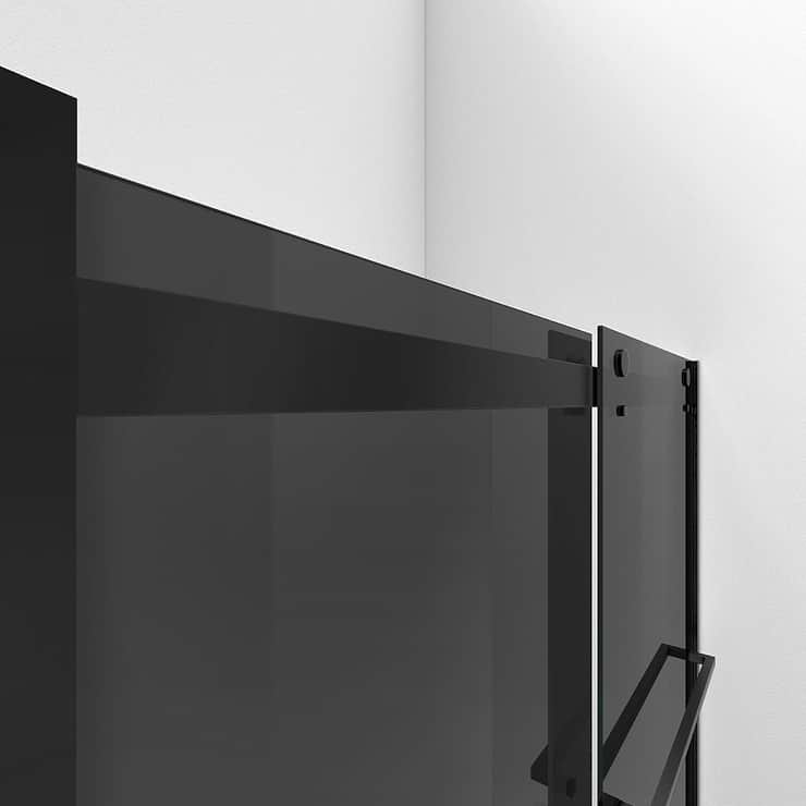 DreamLine Essence-H 60x76" Reversible Sliding Shower Alcove Door with Smoke Gray Glass in Satin Black