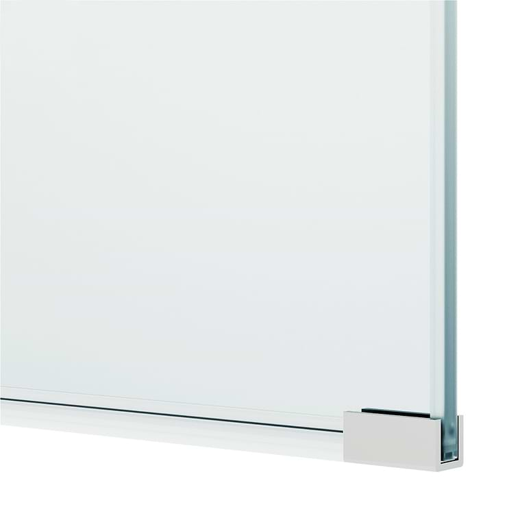 Burke 34x78" Reversible Frameless Shower Screen with Clear Glass in Chrome