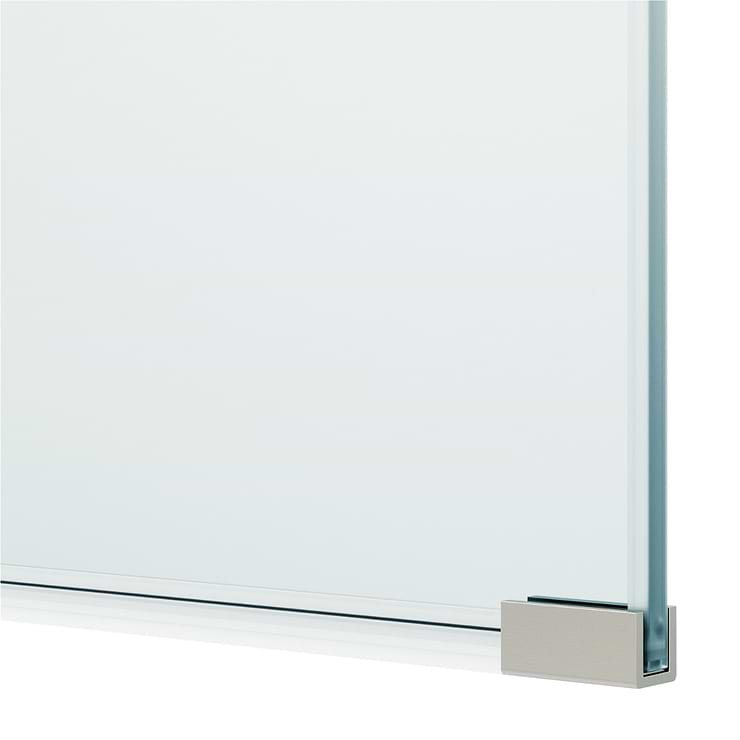 Burke 34x78" Reversible Frameless Shower Screen with Clear Glass in Stainless Steel