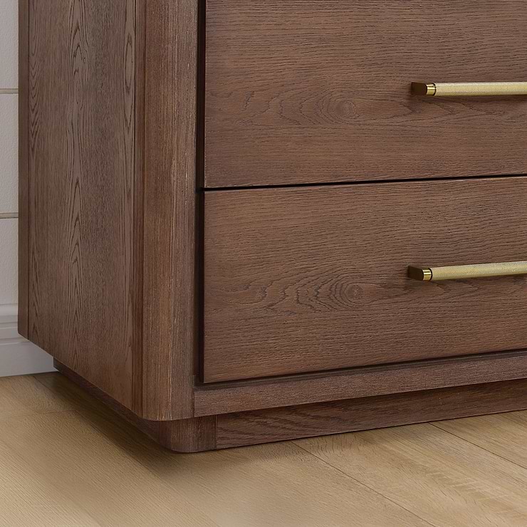 Genora Brown Oak 36" Single Vanity with Pacific White Quartz Top