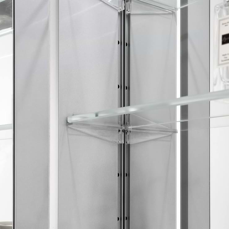 Rory Grooved 20x32" Rectangle Recessed or Wall Mounted Left-Hand LED Medicine Cabinet with Mirror