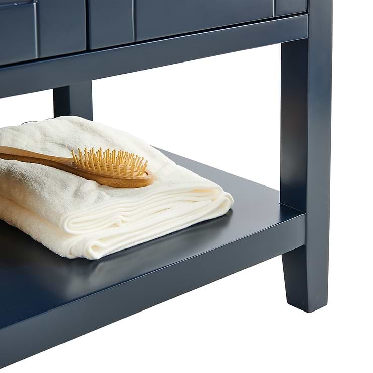 Sheraton 30" Navy Vanity with Carrara Marble Top and Ceramic Basin
