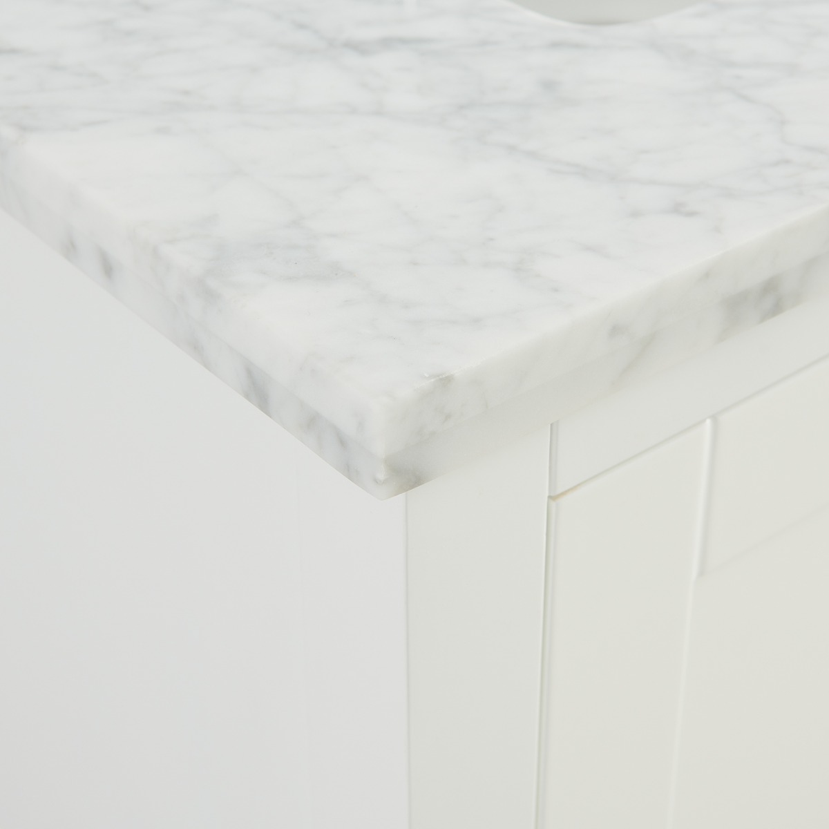 Sheraton 30" White Vanity with Carrara Marble Top and Ceramic Basin