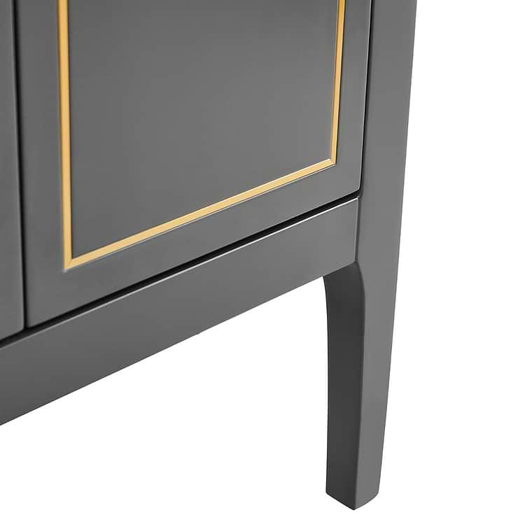 Province Charcoal and Gold 36" Single Vanity with Pure White Quartz Top