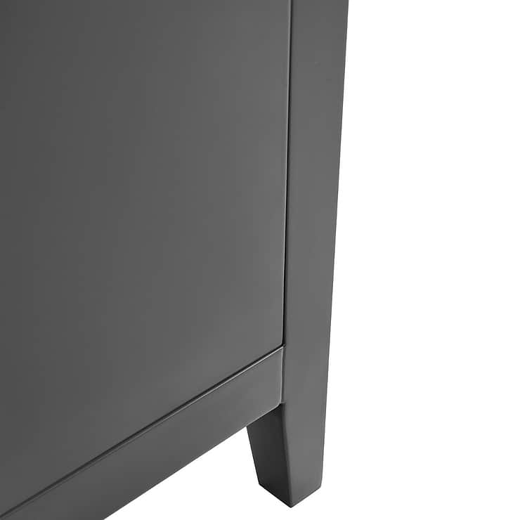 Iconic 36" Charcoal and Gold Vanity with Pure White Quartz Top and Ceramic Basin