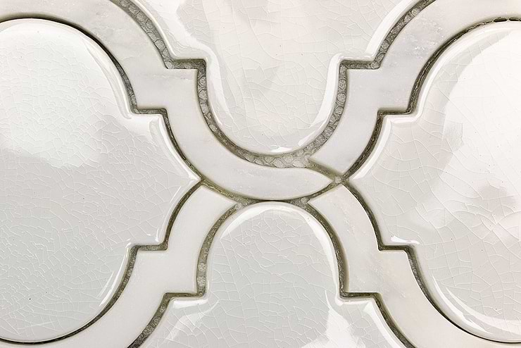 Nabi Arabesque Glacier White Marble And Ceramic Tile