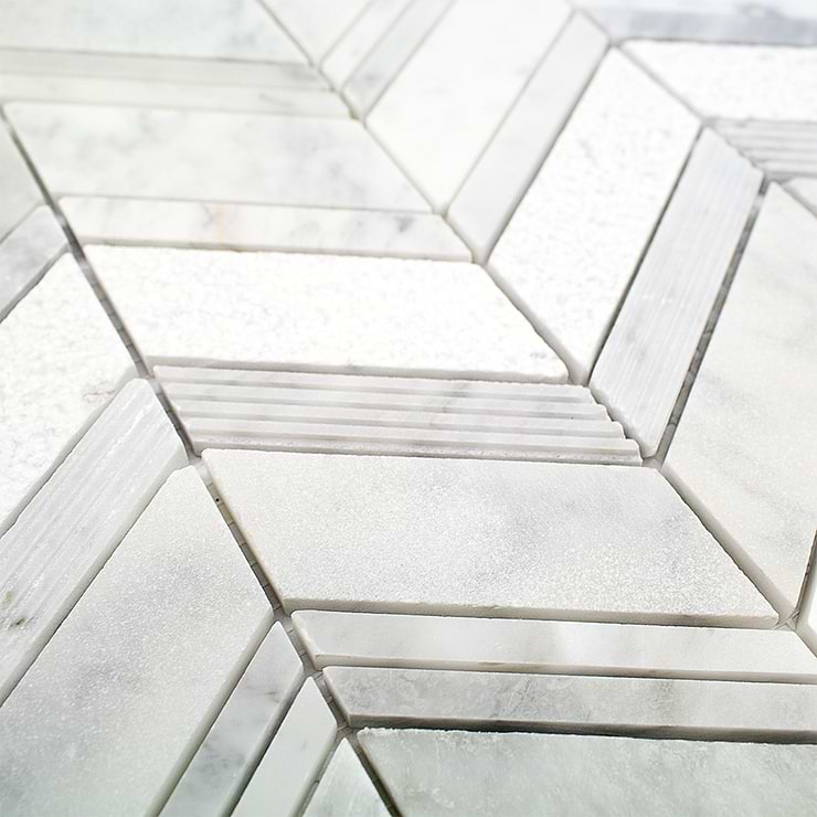 Winged Carrara Marble Tile