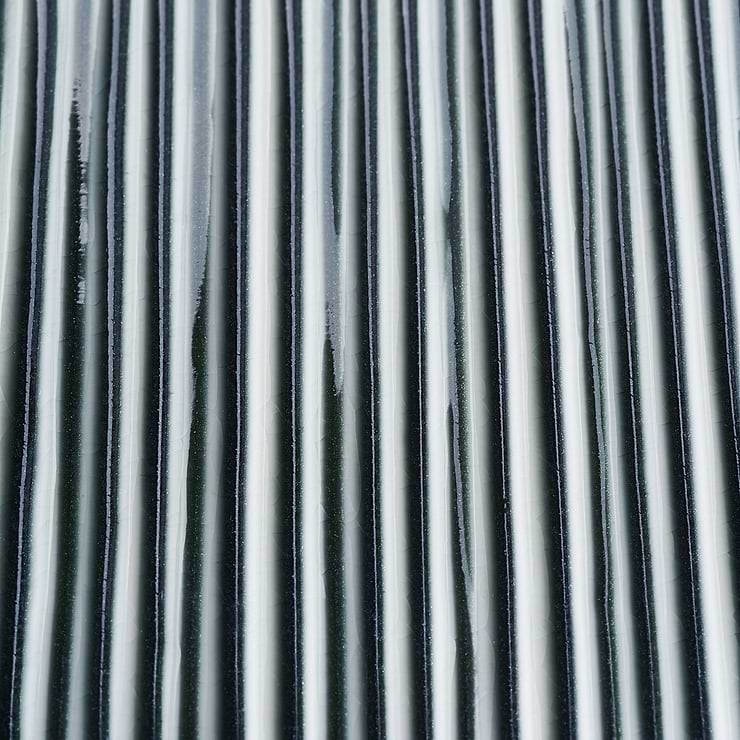 Nabi Subway Midnight Blue Green 4.5x9 Fluted Ridged Crackled Glossy Glass Tile