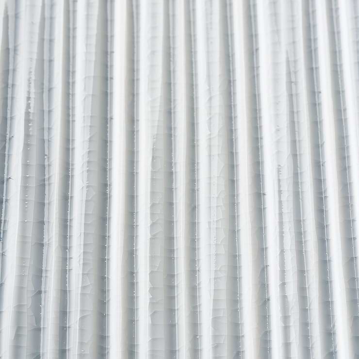 Nabi Subway Arctic Blue 4.5x9 Fluted Ridged Crackled Glossy Glass Tile