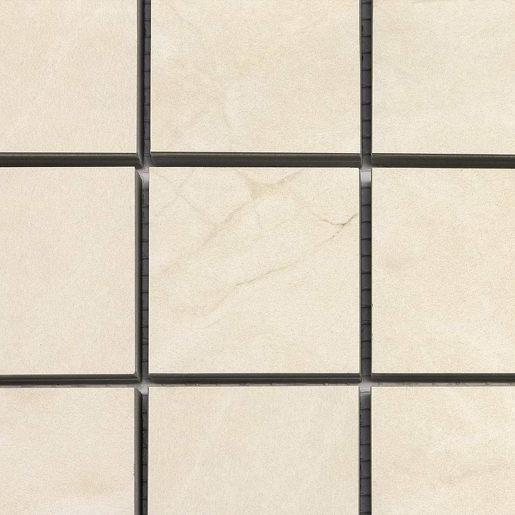 Marble Tech Crema Avorio 2x2 Matte Marble Look Porcelain Mosaic Tile