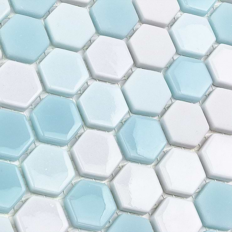 Halcyon Ice Rink Hexagon Glass Tile