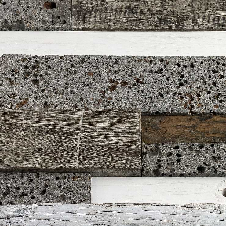 Driftwood Pale Moon Wood Mosaic Tile