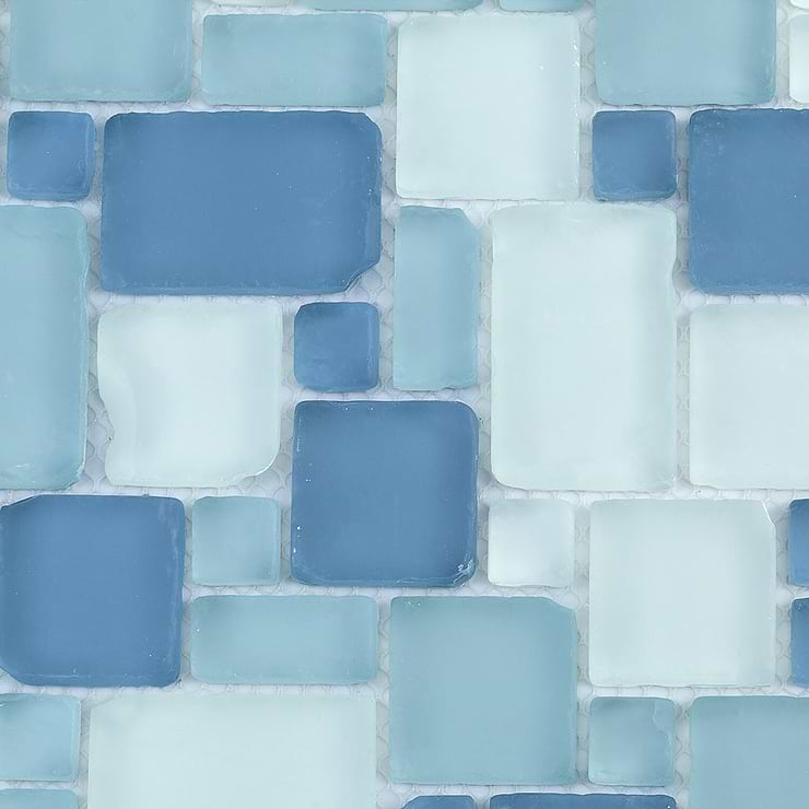 Coastal Seaside French Pattern Beached Frosted Glass Tile