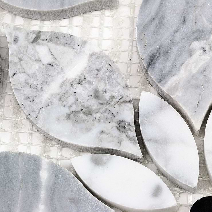 Wildflower  Blue Note Marble Tile 