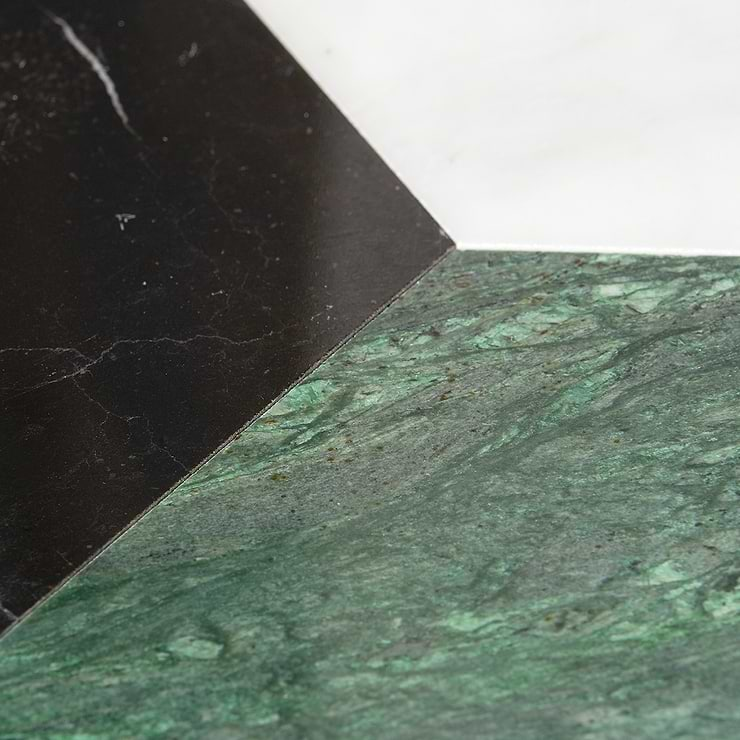 Havasar Verde Green 8x9 Polished Marble Mosaic Tile