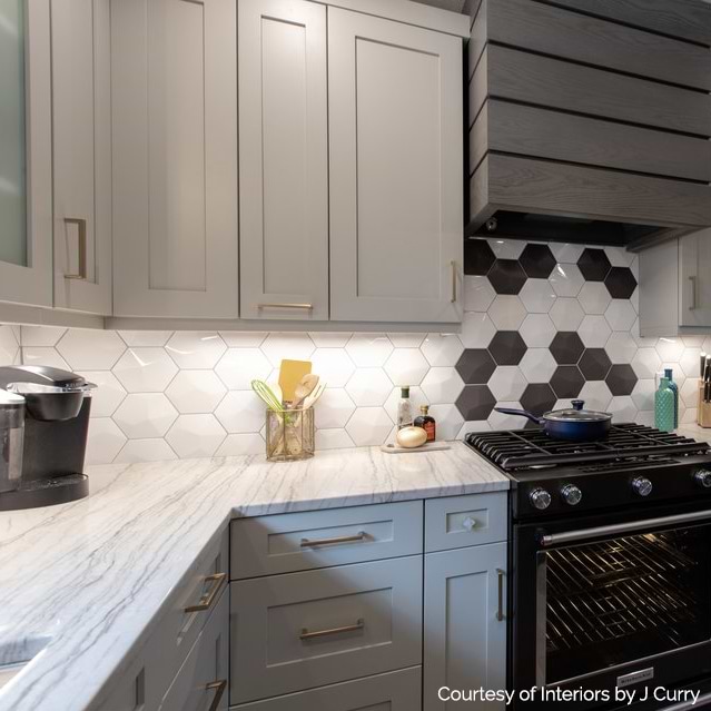 Exagoni Dimension White 6x7 3D Hexagon Blanco Polished Ceramic Wall Tile