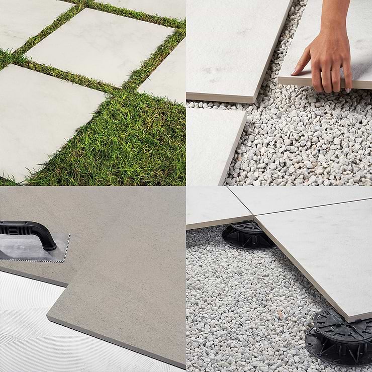 Freestyle Light Gray 24x24 Textured Porcelain 2CM Outdoor Paver