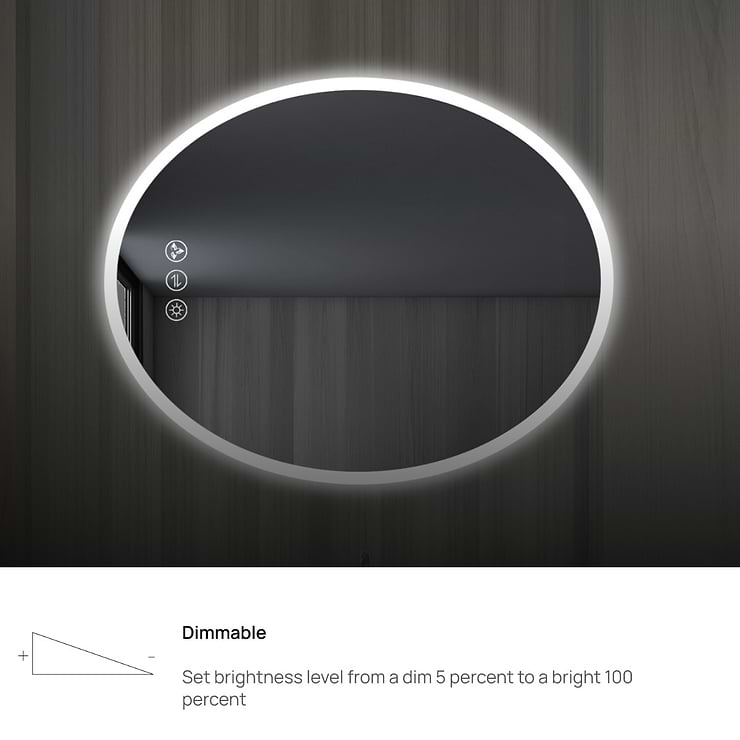 Rige 24x36" Oval LED Mirror