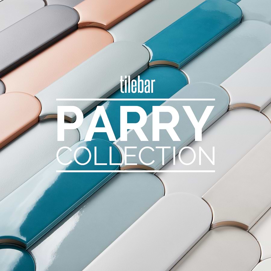 Parry Teal Blue 3x8 Fishscale Glossy Ceramic Wall Tile