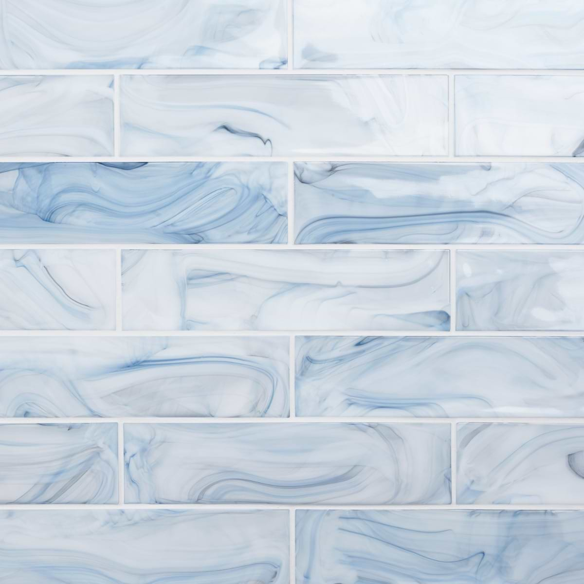 Alisa Day Blue 3x12 Polished Subway Glass Tile