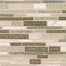 Shangri-La Wooden Beige Random Brick Glass & Stone Tile