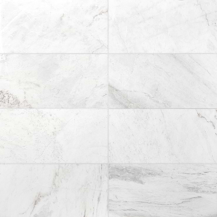 Alaska White 12x24" Honed Marble Tile