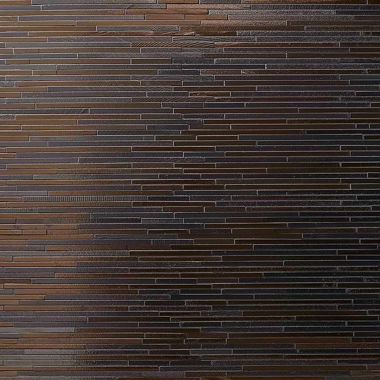 Magma Slim Stack Bronze Polished Lava Stone Mosaic Tile