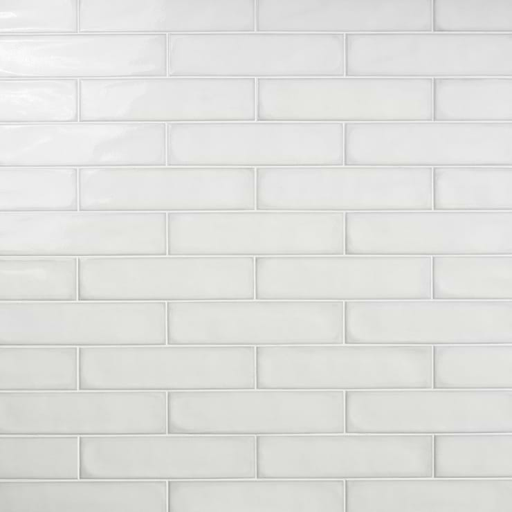 Stacy Garcia ArtBlock Bianco White 4x16 Glossy Porcelain Tile